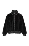 Magda Butrym Shearling Bomber Jacket In Black