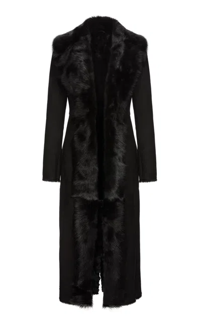 Magda Butrym Shearling Coat In Black