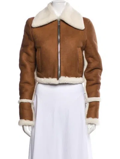 Pre-owned Magda Butrym Shearling Fur Jacket In Brown