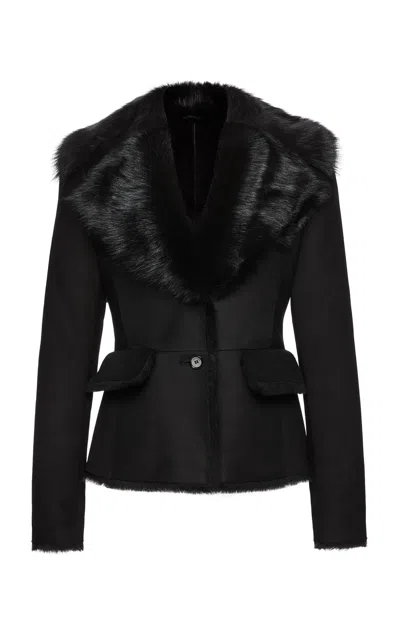 Magda Butrym Shearling Jacket In Black