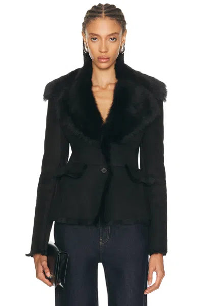 Magda Butrym Shearling Jacket In Black