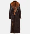Magda Butrym Shearling-lined Leather Wrap Coat In Brown