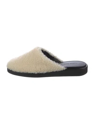 Pre-owned Magda Butrym Shearling Mules In Black/neutrals