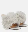 Magda Butrym Shearling Pvc Mules In Grey
