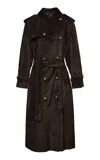Magda Butrym Sheep Leather Long Coat In Brown