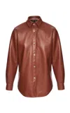 Magda Butrym Sheep Leather Shirt In Brown