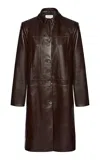 Magda Butrym Sheep Leather Trench Coat In Brown