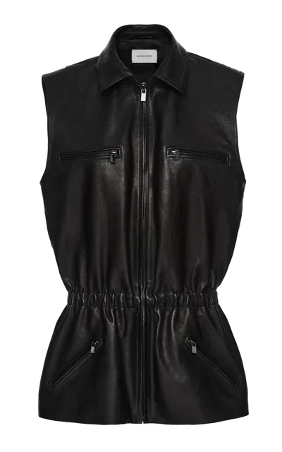 Magda Butrym Sheep Leather Vest In Black