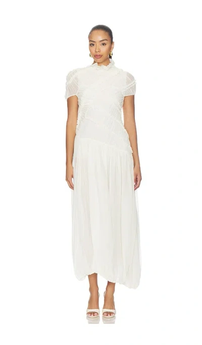 Magda Butrym Sheer Asymmetrical Dress In White