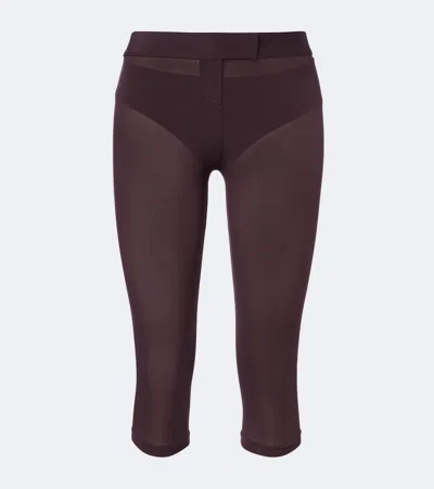 Magda Butrym Sheer Capri Pants In Brown