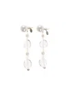 Magda Butrym Pearl Shell Earrings With Transparent Stones In White