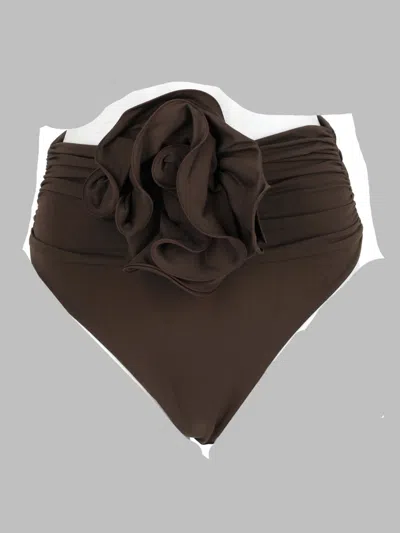 Magda Butrym Shell-blend Swimwear Fabric In Brown
