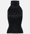 Magda Butrym Shirred Turtleneck Top In Black
