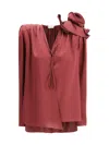 Magda Butrym Satin Blouse W/ Rose Detail