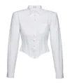 Magda Butrym Short Corset Button Shirt In White
