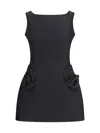 Magda Butrym Floral Embellished Scoop Neckline Sleeveless Dress In Black