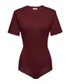 Magda Butrym Short-sleeve Bodysuit In Burgundy Red