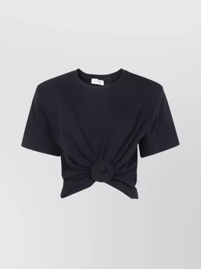 MAGDA BUTRYM SHORT SLEEVE KNOTTED CREW NECK TOP