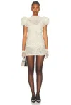 Magda Butrym '09' Polka Dot Dress With Puff Sleeves In Cream Dots