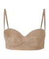 Magda Butrym Sweetheart Suede Top In Nude