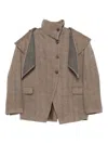 Magda Butrym Shoulder-detail Layered Blazer In Brown