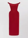 Magda Butrym Shoulder Neckline Fitted Midi Dress In Red