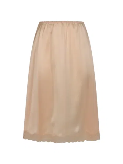 Magda Butrym Silk A-line Skirt In Brown