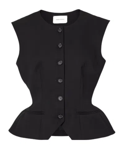 Magda Butrym Silk And Cashmere-blend Crepe Vest In Black