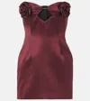 Magda Butrym Silk And Wool Satin Corset Dress In Burgundy