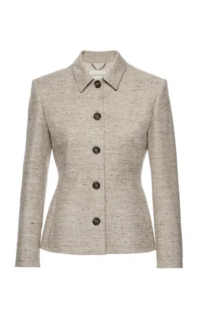 Magda Butrym Silk-blend Blazer In Nude