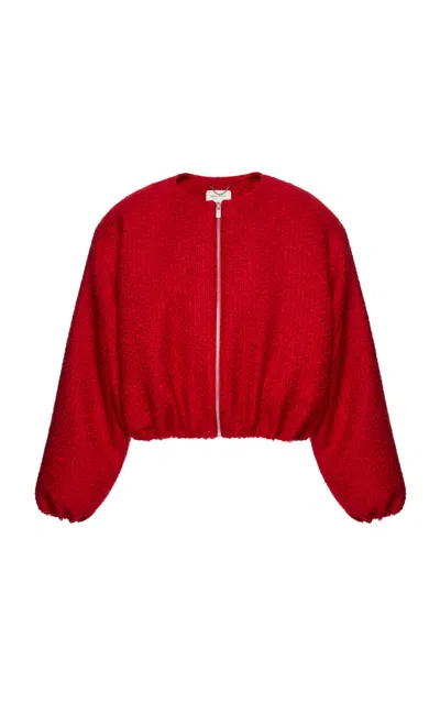 Magda Butrym Silk Bomber Jacket In Red