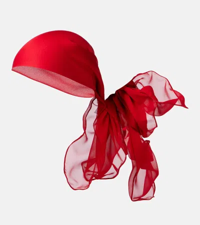 Magda Butrym Silk Chiffon Scarf In Red