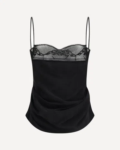 Magda Butrym Silk Draped Top In Black