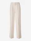 Magda Butrym Wide-leg Tailored Silk Pants In Beige