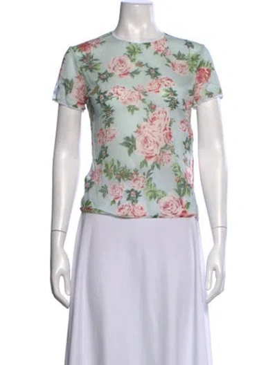 Pre-owned Magda Butrym Silk Floral Print Top In Multicolor