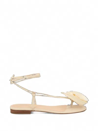Magda Butrym Silk Flower Tie-fastening Sandals In Nude