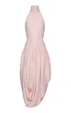 Magda Butrym Silk Halter Dropped Waist Midi Dress In Pink