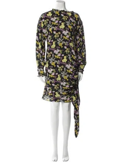 Pre-owned Magda Butrym Silk Knee-length Dress In Black