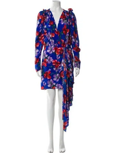 Pre-owned Magda Butrym Silk Knee-length Dress In Blue