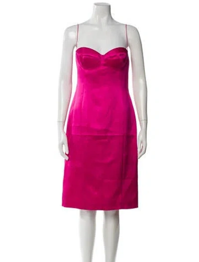 Pre-owned Magda Butrym Silk Knee-length Dress W/ Tags In Pink