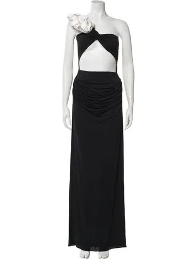 Pre-owned Magda Butrym Silk Long Dress In Black