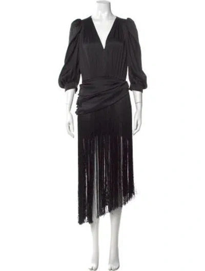 Pre-owned Magda Butrym Silk Long Dress In Black