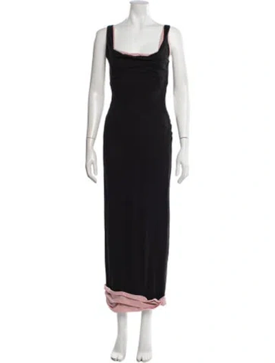 Pre-owned Magda Butrym Silk Long Dress In Black