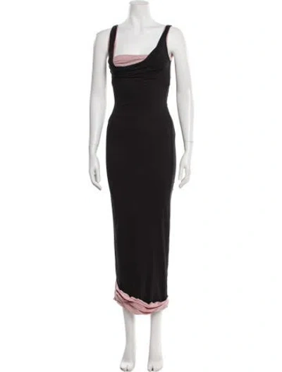 Pre-owned Magda Butrym Silk Long Dress In Multi