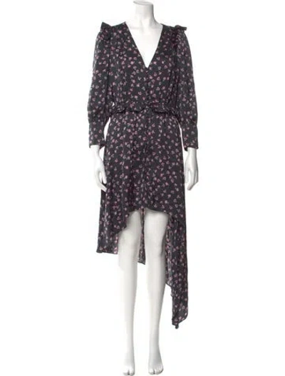 Pre-owned Magda Butrym Silk Long Dress In Multi