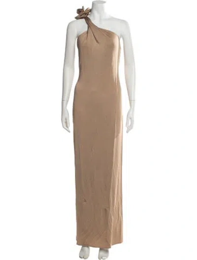 Pre-owned Magda Butrym Silk Long Dress In Neutral