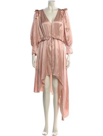 Pre-owned Magda Butrym Silk Long Dress In Pink