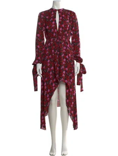 Pre-owned Magda Butrym Silk Long Dress In Pink