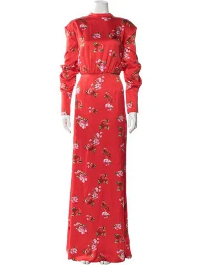 Pre-owned Magda Butrym Silk Long Dress In Red