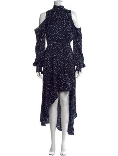 Pre-owned Magda Butrym Silk Long Dress W/ Tags In Blue